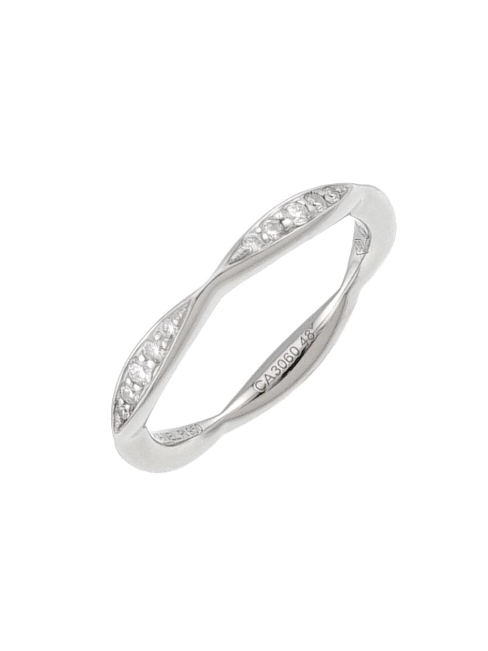 Chanel Camellia Ring Platinum With Half #327642C12B
